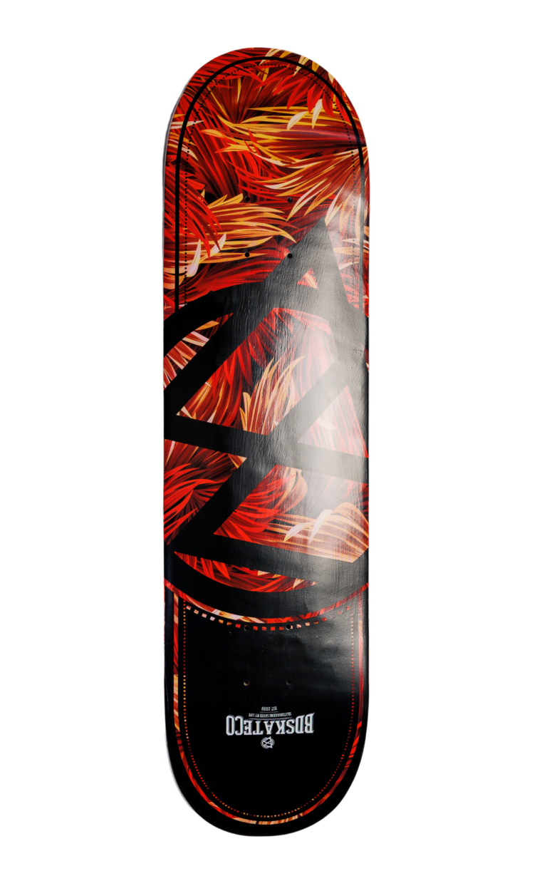 BDSkateCo Red Leaf Skateboard Deck – 8″ High-Performance Skate Deck