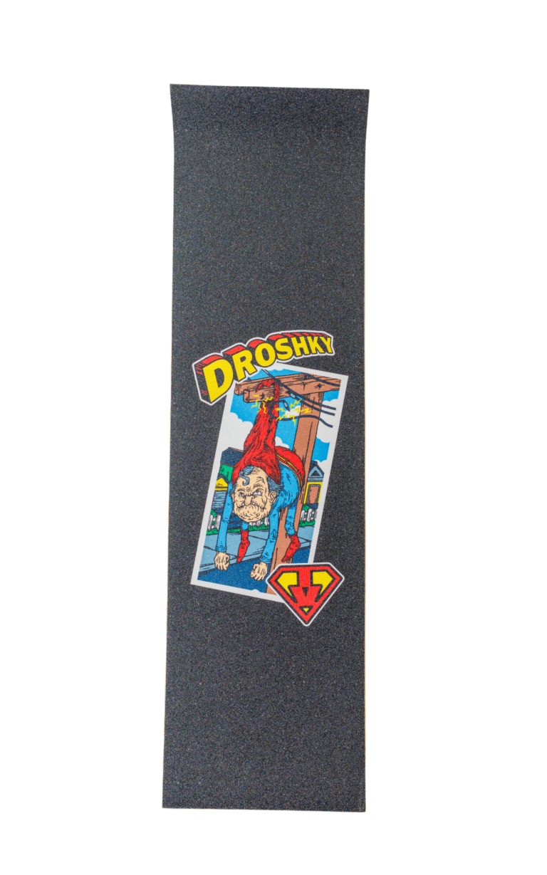 Droshky Old Superhero Series: Old Man Skateboard Griptape 9″x33″ | High-Performance Skateboard Grip