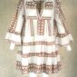 off white and bronze geometric short dress