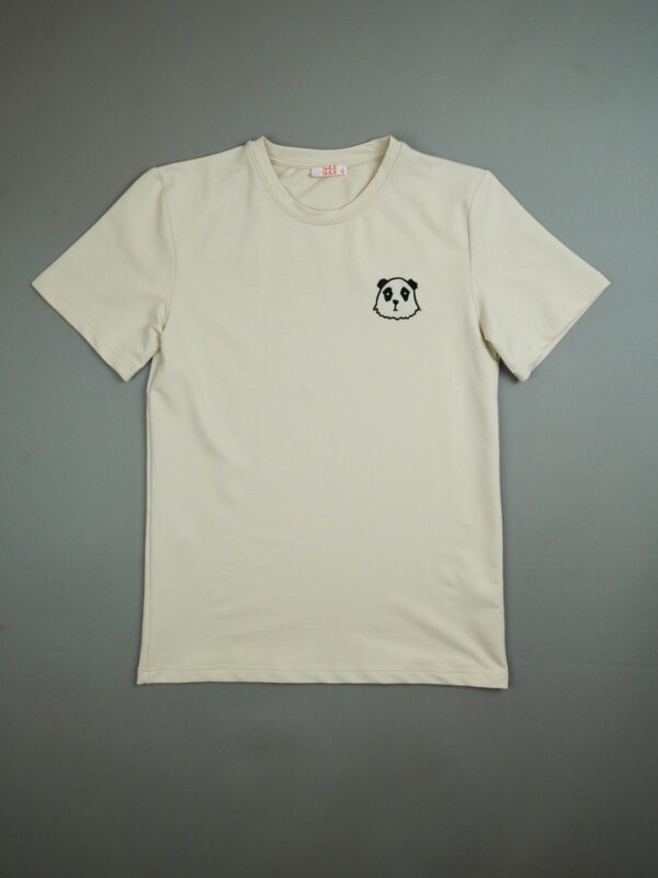 Cream T-Shirt (Black Panda Logo)